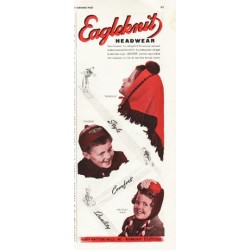 1942 Eagleknit Headwear Ad "Clever Creations!"