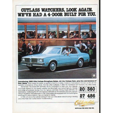 1980 Oldsmobile Ad "Cutlass watchers"