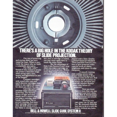 1979 Bell & Howell Ad "a big hole"