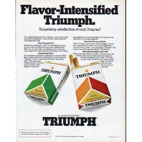 1979 Triumph Cigarettes Ad "Flavor-Intensified"