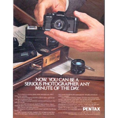 1979 Pentax Camera Ad "serious photographer"