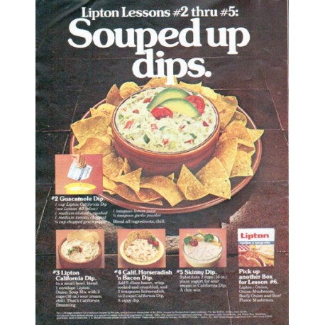 1979 Lipton Soup Ad "Souped up dips"