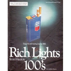 1979 Viceroy Cigarettes Ad "Rich Lights"