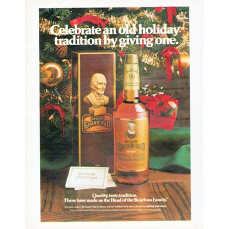 1979 Old Grand-Dad Whiskey Ad "old holiday tradition"