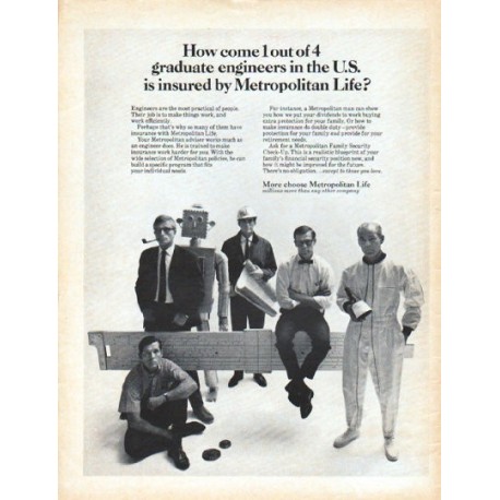 1966 Metropolitan Life Insurance Ad "1 out of 4"