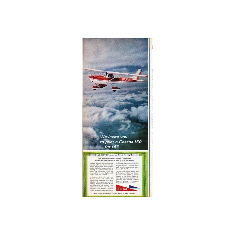 Tan Cotton Twill & Brass Hardware Vintage Cessna Duffel Bag w/ Cessna Logo