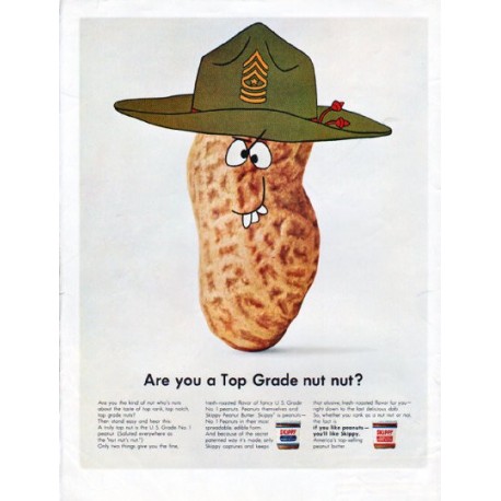 1966 Skippy Peanut Butter Ad "Top Grade nut"