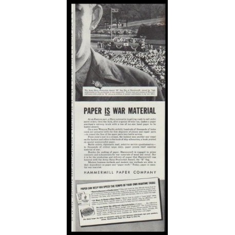 1942 Hammermill Bond Ad "Paper is War Material"