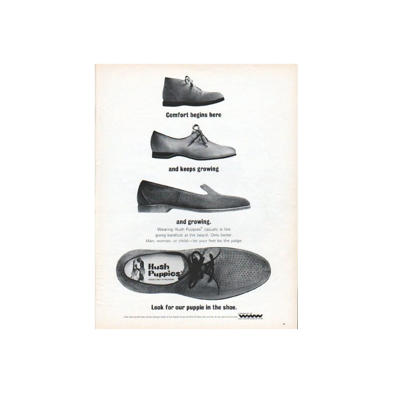 1966 Hush Puppies Vintage Ad 