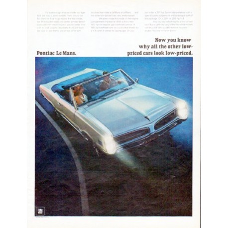 1966 Pontiac Le Mans Ad "Now you know" ... model year 1966