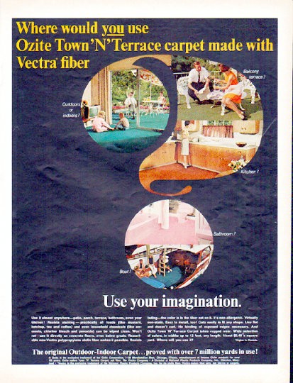 1966 Ozite Carpet Vintage Ad Town N Terrace