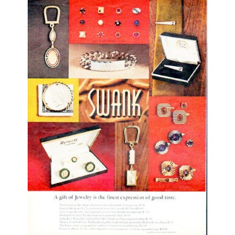 1966 Swank Jewelry Ad "finest expression of good taste"