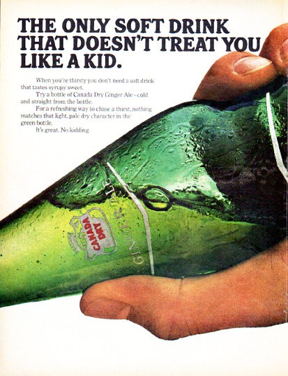 1966 Canada Dry Vintage Ad "The Only Soft Drink"