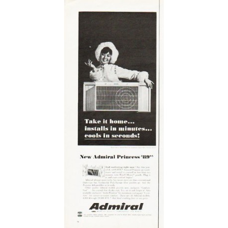 1966 Admiral Air Conditioner Ad "Take it home"