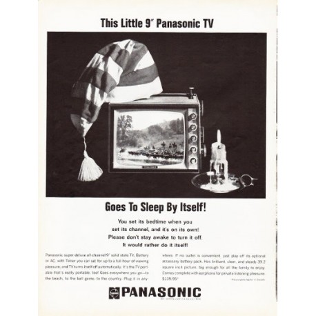 1966 Panasonic Ad "Goes To Sleep By Itself"