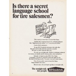 1966 B.F. Goodrich Ad "secret language school"