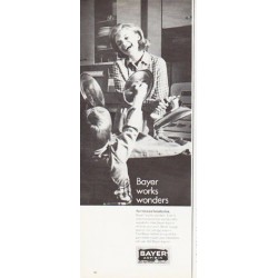 1966 Bayer Aspirin Ad "Bayer works wonders"