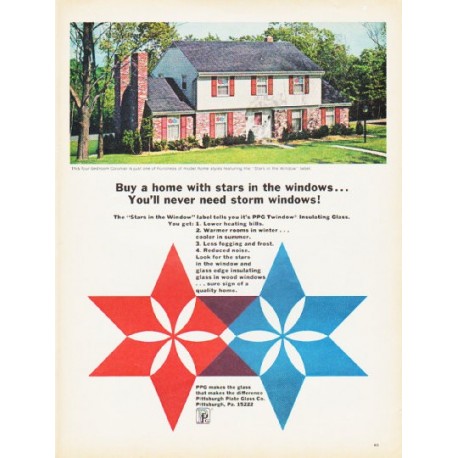 1966 Pittsburgh Plate Glass Ad "Buy a home with stars"