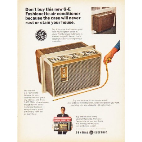 1966 General Electric Air Conditioner Ad "G-E Fashionette"