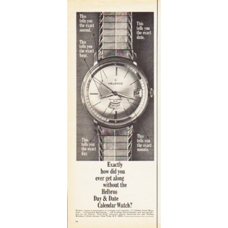 1966 Helbros Watch Ad "how did you ever get along"