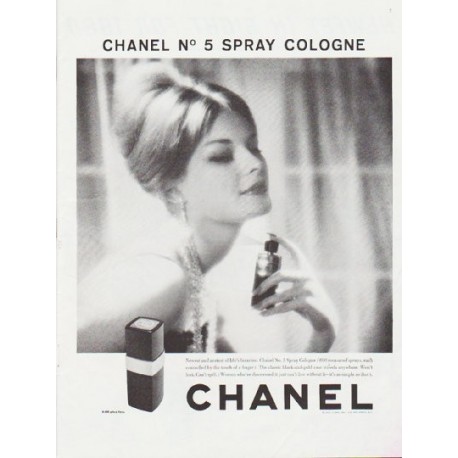 1959 Chanel Perfume Ad "Chanel No. 5 Spray Cologne"