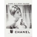 1959 Chanel Perfume Ad "Chanel No. 5 Spray Cologne"
