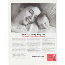 1959 Metropolitan Life Insurance Ad "Mother and baby"