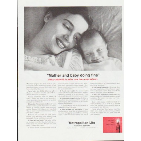 1959 Metropolitan Life Insurance Ad "Mother and baby"