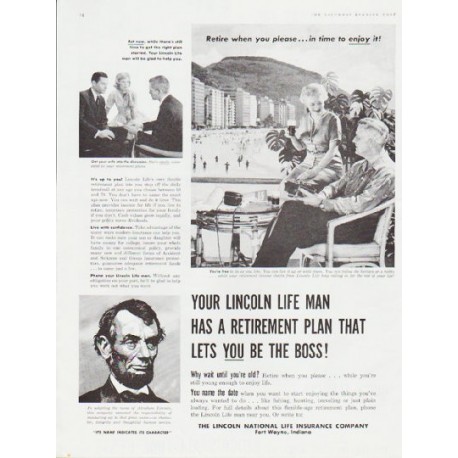 1959 Lincoln National Life Insurance Ad "Your Lincoln Life Man"