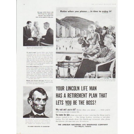 1959 Lincoln National Life Insurance Ad "Your Lincoln Life Man"