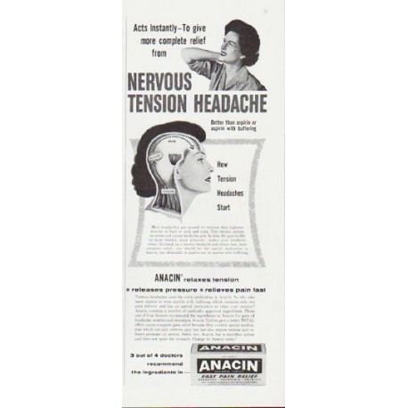 1959 Anacin Ad "Nervous Tension Headache"