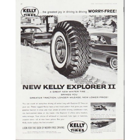 1959 Kelly Tires Ad "Worry-Free"