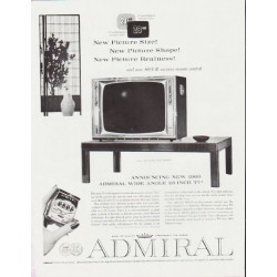 1959 Admiral Television Ad "New Picture Size" ~ (model year 1960)