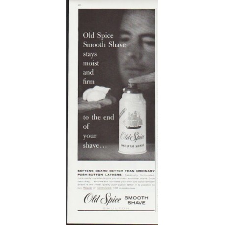 1959 Old Spice Ad "stays moist"
