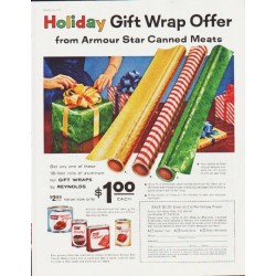 1959 Armour Star Canned Meats Ad "Gift Wrap Offer"