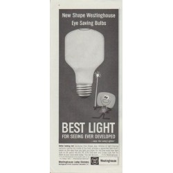 1961 Westinghouse Ad "New Shape Westinghouse Eye Saving Bulbs"
