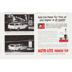 1959 Auto-Lite Spark Plug Ad "fires up"