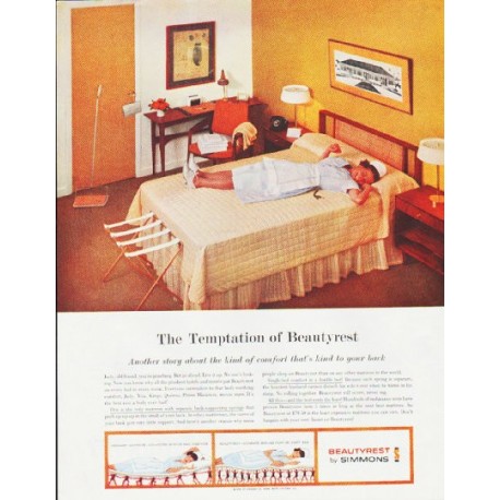 1959 Beautyrest Ad "The Temptation of Beautyrest"