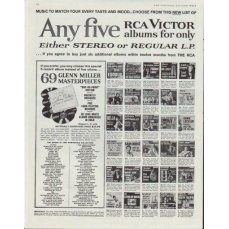 1961 RCA Victor Ad "Any five"