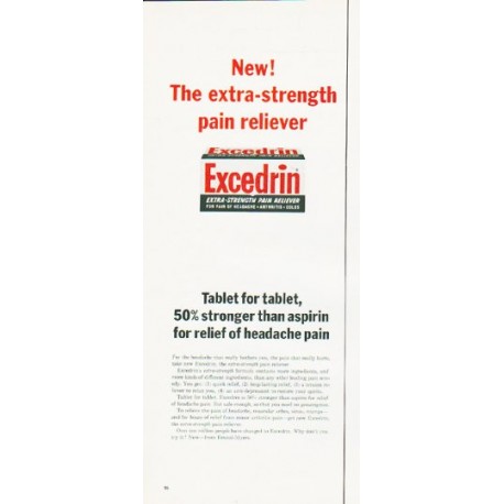 1964 Excedrin Ad "Tablet for tablet"