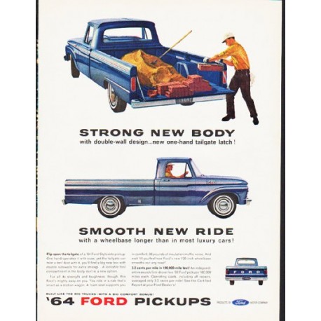 1964 Ford Pickups Ad "Strong New Body" ... (model year 1964)