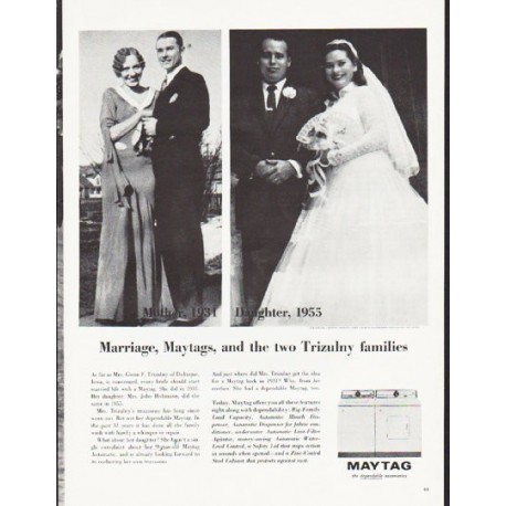 1964 Maytag Ad "two Trizulny families"