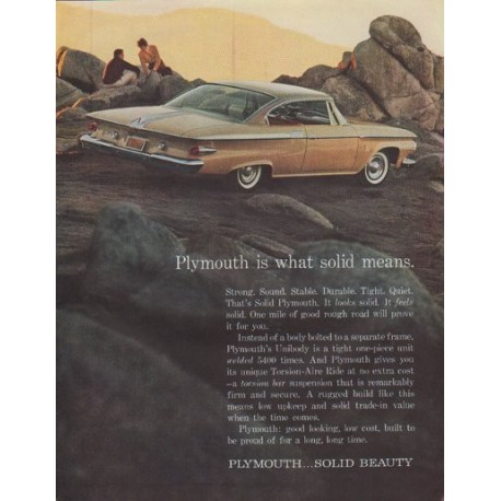 1961 Plymouth Ad "Plymouth is what solid means."