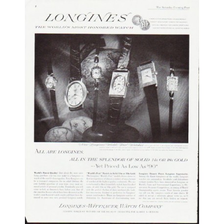 1963 Longines-Wittnauer Watch Ad "in the splendor"