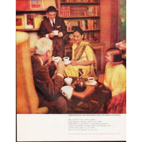 1963 Pan-American Coffee Bureau Ad "The world"