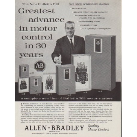 1961 Allen-Bradley Ad "The New Bulletin 709"
