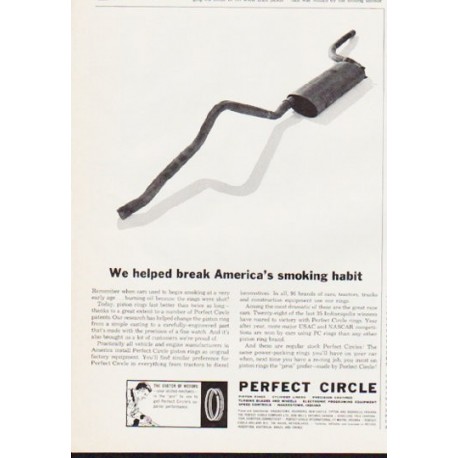 1963 Perfect Circle Piston Rings Ad "smoking habit"