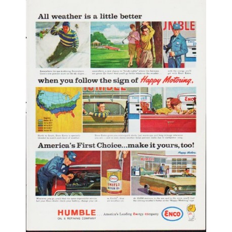 1963 Humble Oil Ad "All weather"