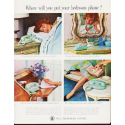 1963 Bell Telephone System Ad "bedroom phone"