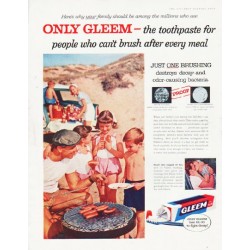 1957 Gleem Toothpaste Ad "Only Gleem"